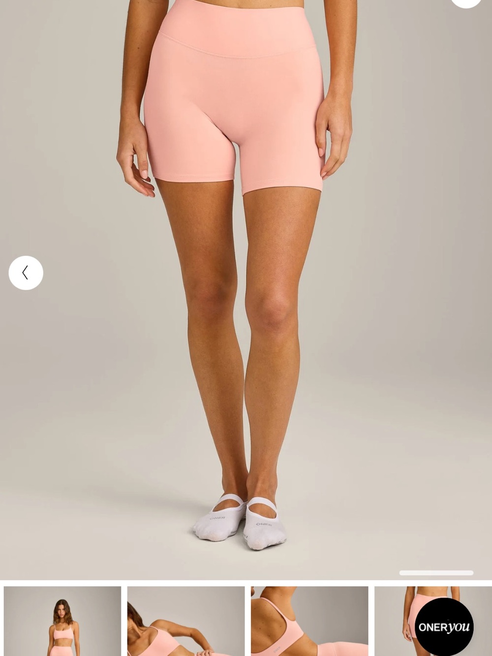 ONER ACTIVE SOFTMOTION™ HIGH WAISTED SHORTS 6" WITH GREY LOGO